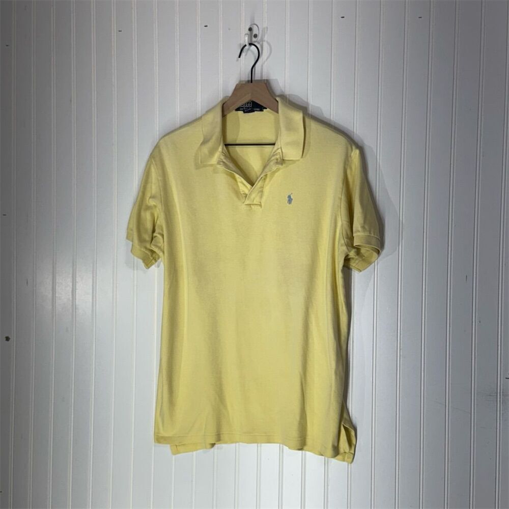 Vintage Polo‎ Ralph Lauren USA Made Yellow Polo Shirt XL 100% Cotton Classic Fit